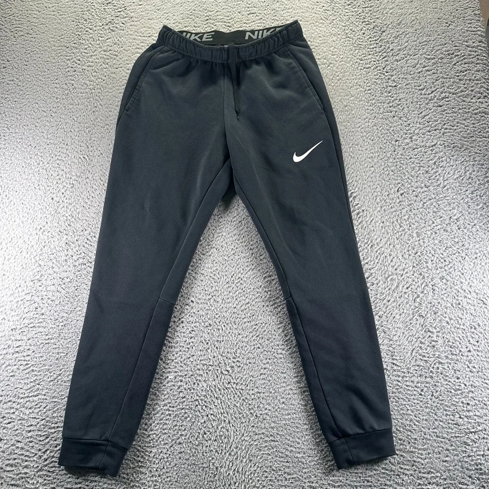 Nike Dri-Fit Sweatpant S Mens‎ Black Cotton Denim Tapered Drawstring Performance